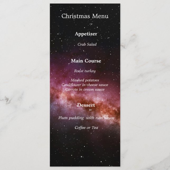 Menu Imagem do universo (Frente)