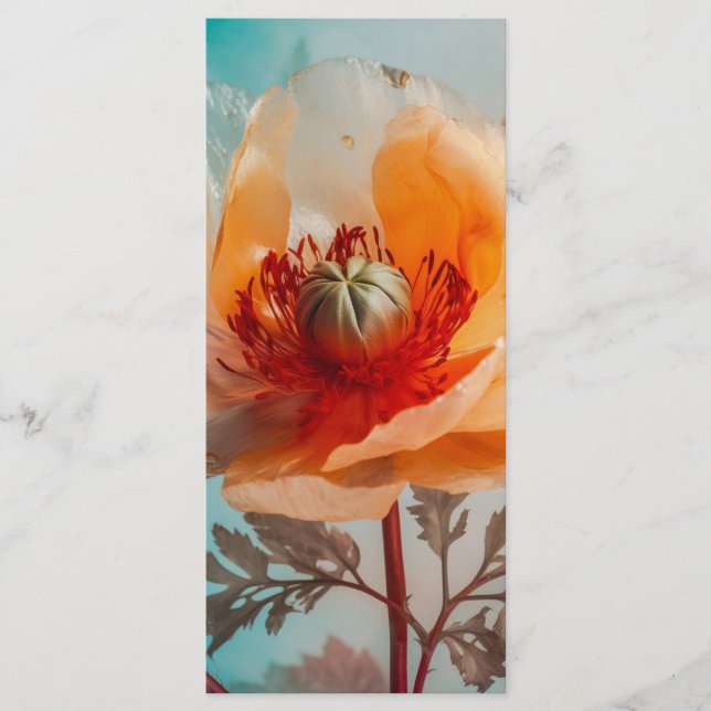 Menu Indicador de Flor Laranja Delicado (Frente)