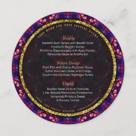 Menu Indigo Moderno Rosa Batik Mandala Mágica
