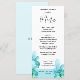 Menu Iris Azul Floral Molereca Artística pintada manual