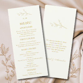 Menu Ivory Monogram Botanical Minimalist Wedding