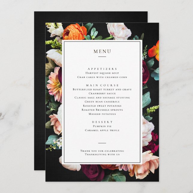 Menu Janta de Ação de Graças/Almoço/Almoço/Almoço (Frente/Verso)