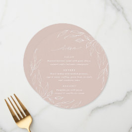 Menu Janta de Ação de Graças Blush Leaf Motif