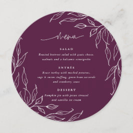 Menu Janta de Ação de Graças de Winterberry Leaf Motif