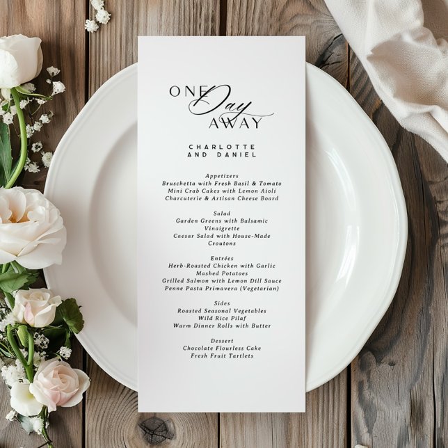 Menu Janta Elegante De Ensaio De Casamento Um Dia Longe (Criador carregado)