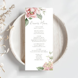 Menu Janta Floral Blush Pink Wedding