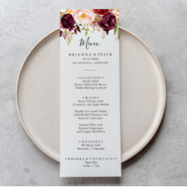 Menu Janta Floral Colorida Rustic Boho