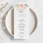 Menu Janta Floral Dourada Foliage Verde<br><div class="desc">Este cartão de janto floral de folhagem dourada é perfeito para um casamento moderno. A design apresenta ouro desenhado à mão e folhagem botânica verde com flores rosa, pinceladas e brancas, inspiradoras belezas naturais. Este menu pode ser usado para recepção de casamento, janto de ensaio, chá de panela ou qualquer...</div>