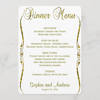 Menu Jantar| Brilho Dourado