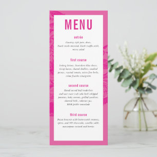Menu JANTAR cor-de-rosa bonito floral elegante moderno