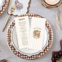 Menu Jantar de Ação de Graças do Cozy Harvest