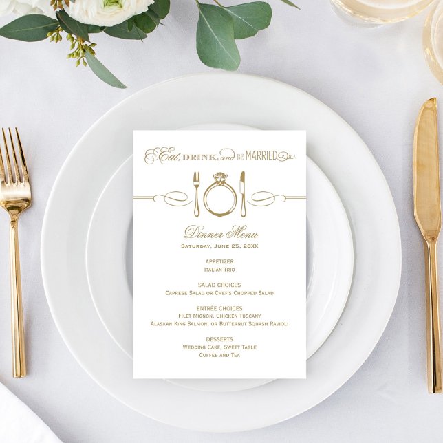Menu Jantar de Bodas de Ouro Coma, Beba e Seja Casado (Criador carregado)