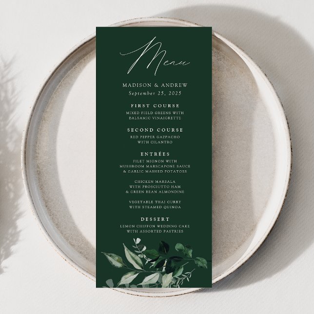 Menu Jantar de Casamento com Abundante Verdejamento (Criador carregado)