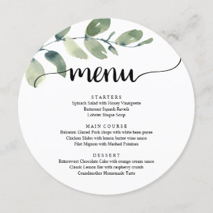 Menu Jantar de Casamento Fuga Romântica com Eucalipto R