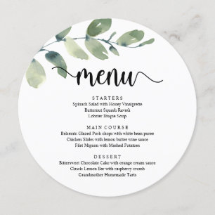 Menu Jantar de Casamento Fuga Romântica Moderno Rústico