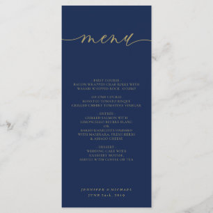 Menu Jantar de Cerimônia de Casamento Simples Moderno A
