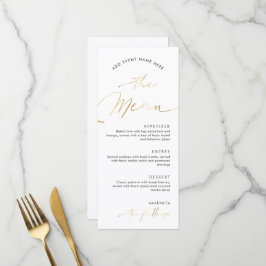 Menu Jantar de empresa do roteiro do efeito ouro do eve