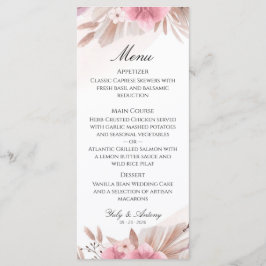 Menu Jantar de Mesa de Catering Flor de Boêmia