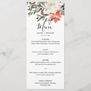 Menu Jantar de Natal com Frutas e Florais de Azevinho d