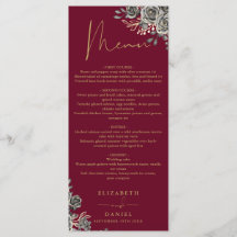 Jantar de Noite de Noivado Floral Gótico Vermelho 