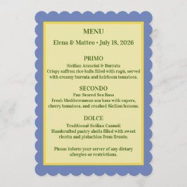 Menu Jantar de Noivado com Azulejo Siciliano e Limão