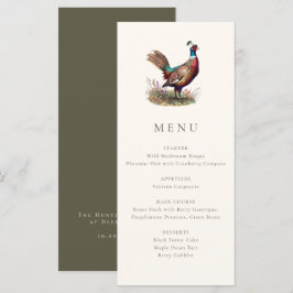 Menu Jantar Elegante de Caça ao Faisão no Outono