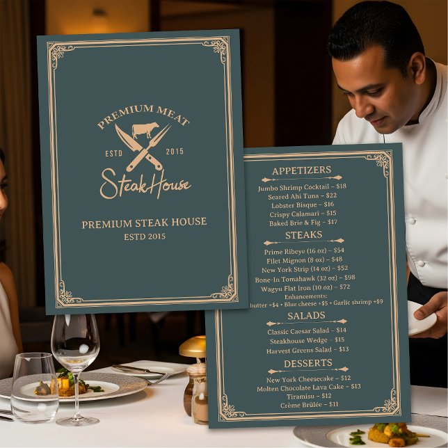 Menu Jantar no Elegant Steak House (Criador carregado)