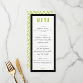 Menu JANTAR preto limão da grelha metálica moderna do M