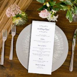 Menu Janto Azul Periwinkle do Casamento Elegante