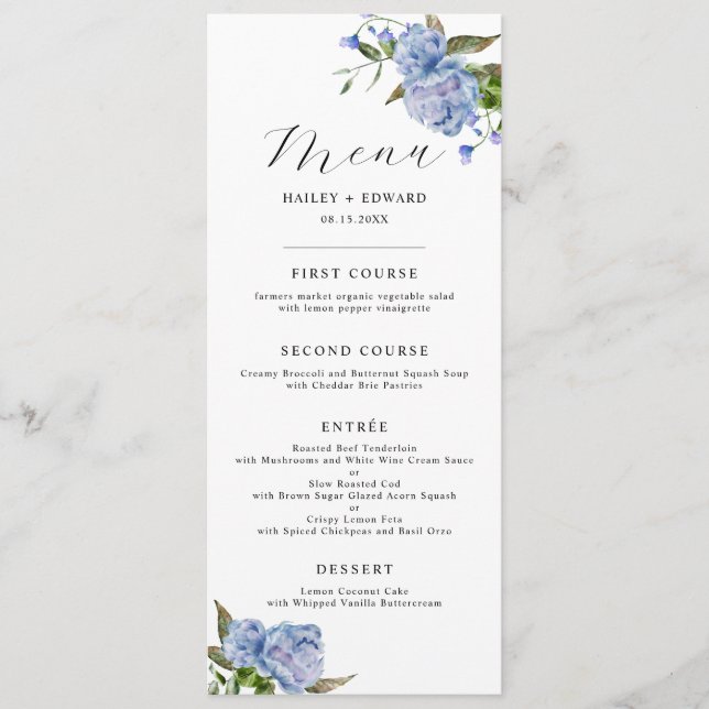 Menu Janto Blue Floral Wedding (Frente)