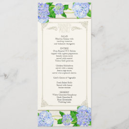 Menu janto - Blue Hydrangea Lace Floral Formal