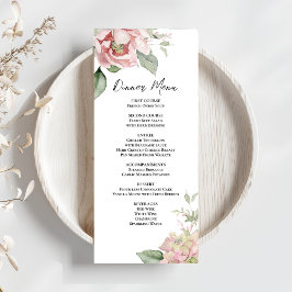 Menu Janto Blush Pink Floral Casamento