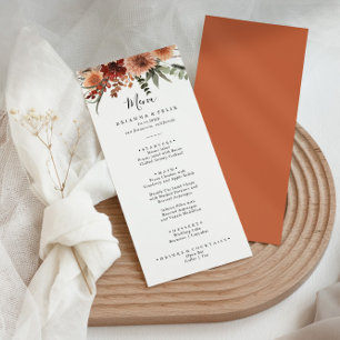 Menu Janto Boho Botânico de Autumn Floral
