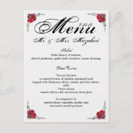 Menu Janto Casamento com Obrigado Nota no verso