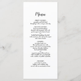 Menu Janto Casamento de Script Preto Elegante