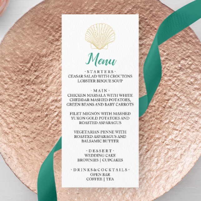 Menu Janto Casamento de Seashell Minimalista (Criador carregado)