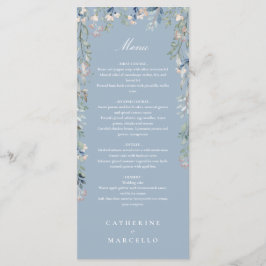 Menu Janto Casamento Dusty Blue Floral Wildflower