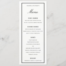 Menu Janto Casamento Elegante Borda Espessa Branca Pret