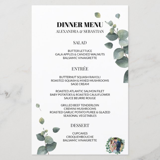 Menu Janto Casamento Eucalyptus Greenery (Frente)