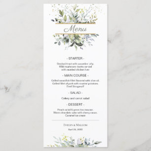 Menu Janto Casamento Eucalyptus Greenery Watercolo