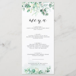 Menu Janto Casamento Eucalyptus Greenery Watercolor