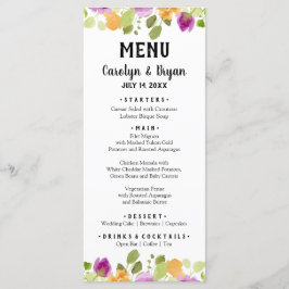 Menu Janto Casamento Floral de Watercolor