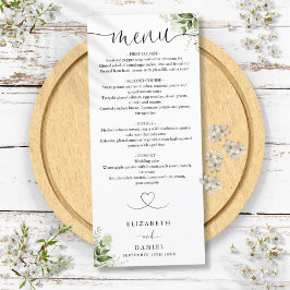 Menu Janto Casamento Greenery Floral Heart Script