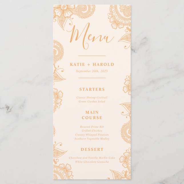 Menu Janto Casamento Mehndi (Frente)