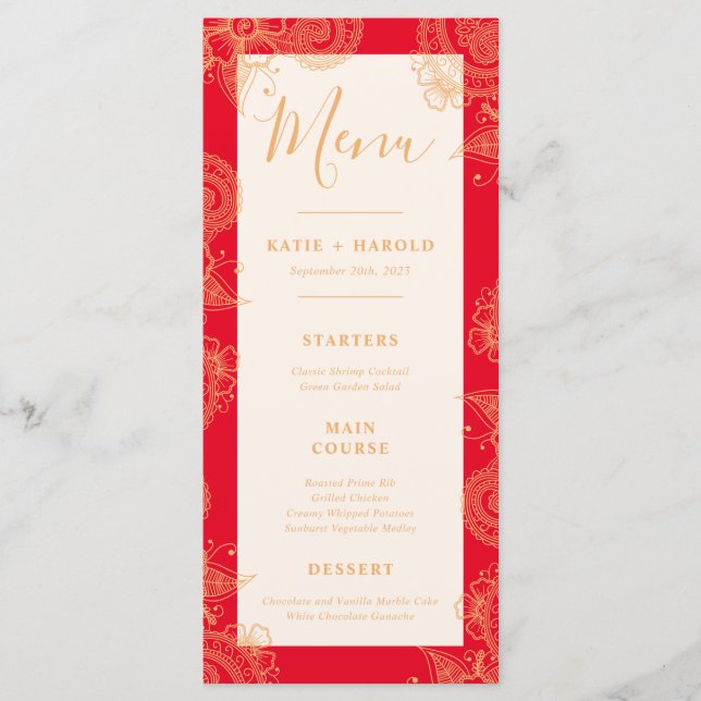 Menu Janto Casamento Mehndi (Frente)