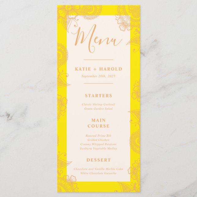 Menu Janto Casamento Mehndi (Frente)