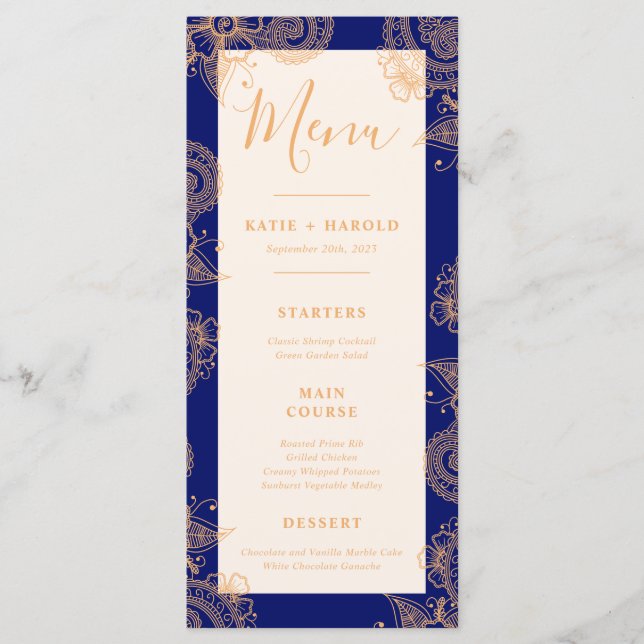 Menu Janto Casamento Mehndi (Frente)