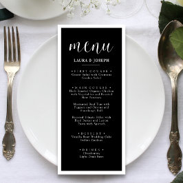 Menu Janto Casamento Minimalista Negro