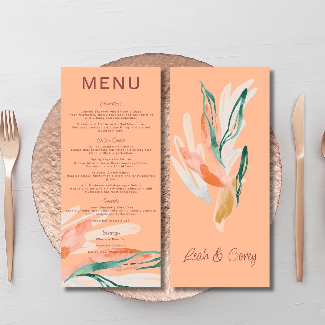 Menu Janto Casamento Moderno Peach (Criador carregado)