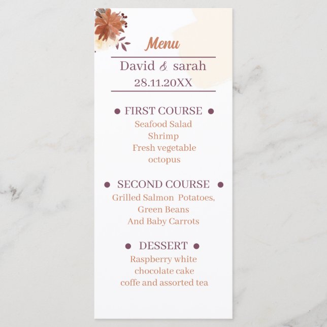 Menu Janto Casamento Rustic Brown (Frente)